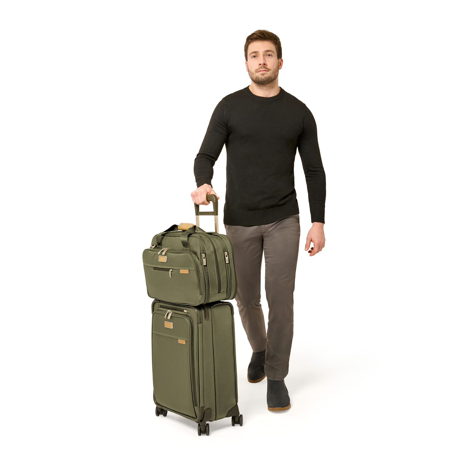 Briggs & Riley Baseline Essential 22" Carry-On Expandable Spinner Olive Briggs & Riley Baseline Essential 22" Carry-On Expandable Spinner Olive