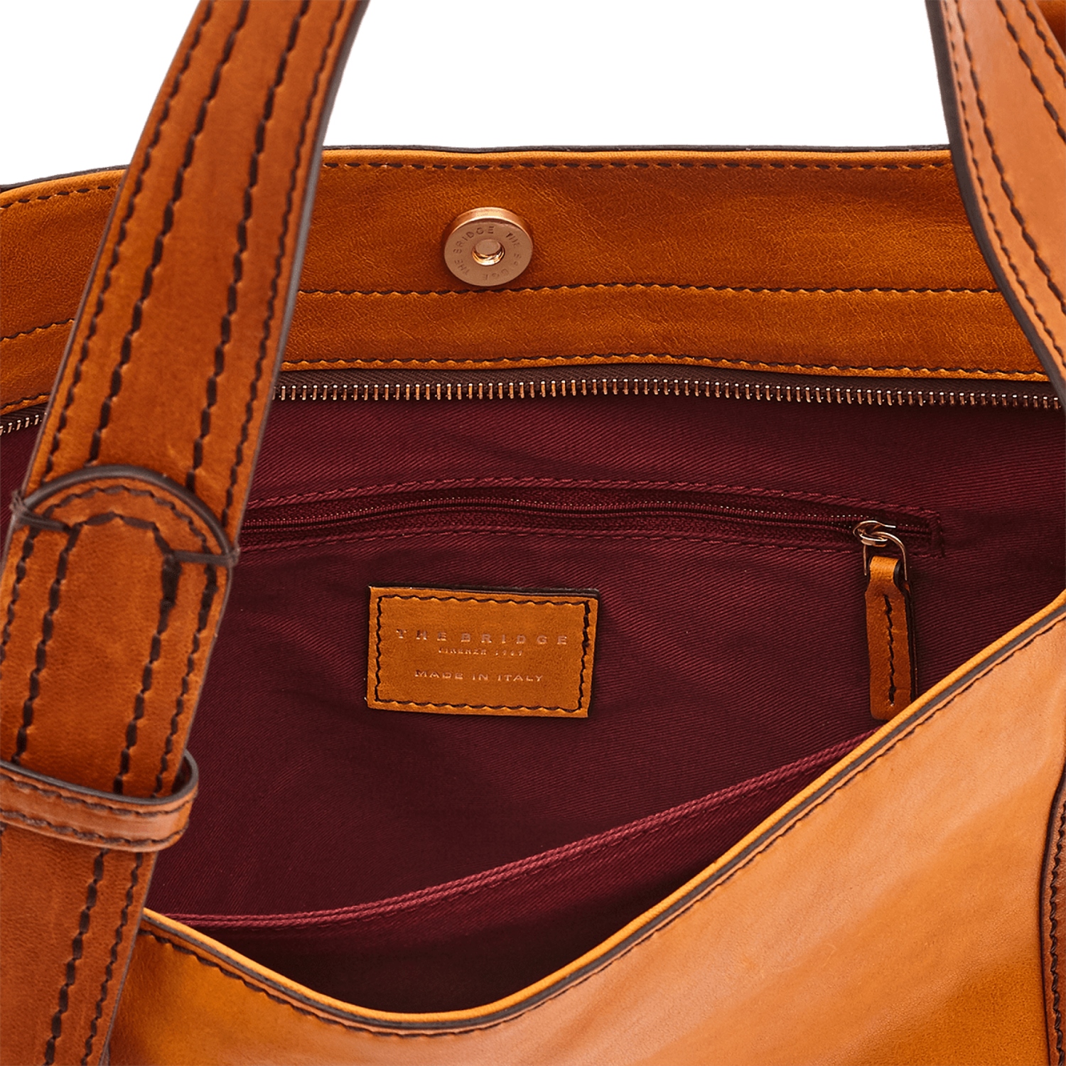 The Bridge Pienza Shopper cognac bicolor/gold The Bridge Pienza Shopper cognac bicolor/gold