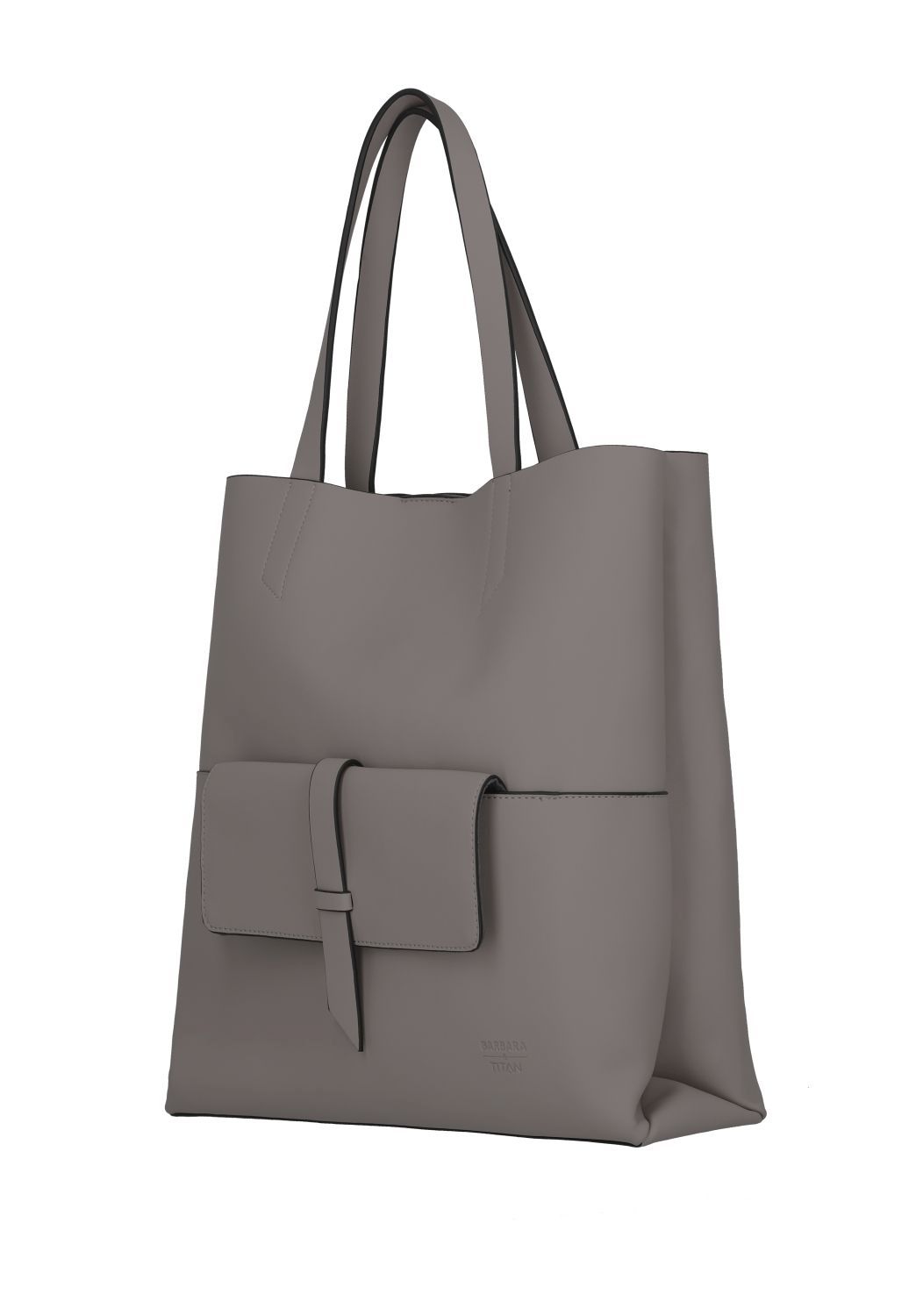 Barbara Pure Shopper 37cm Grey Barbara Pure Shopper 37cm Grey