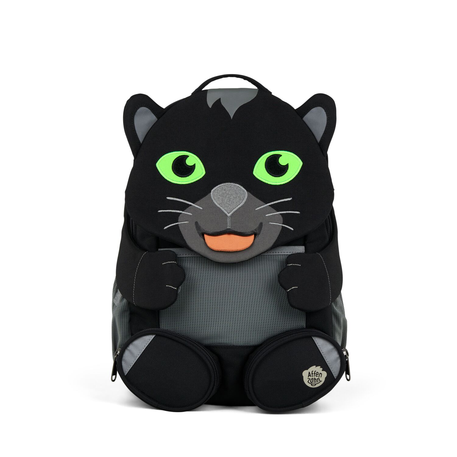 Affenzahn Großer Freund Panther -Kindergartenrucksack Schwarz, Hellgrün, Neon