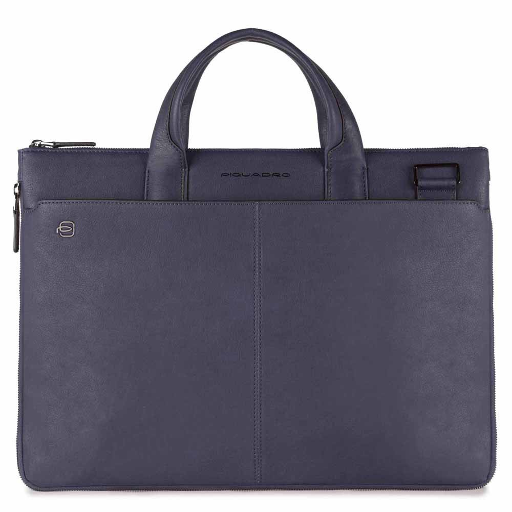 Piquadro Black Square Schmale Laptoptasche 15.6" erweiterbar oceanblau Piquadro Black Square Schmale Laptoptasche 15.6" erweiterbar oceanblau