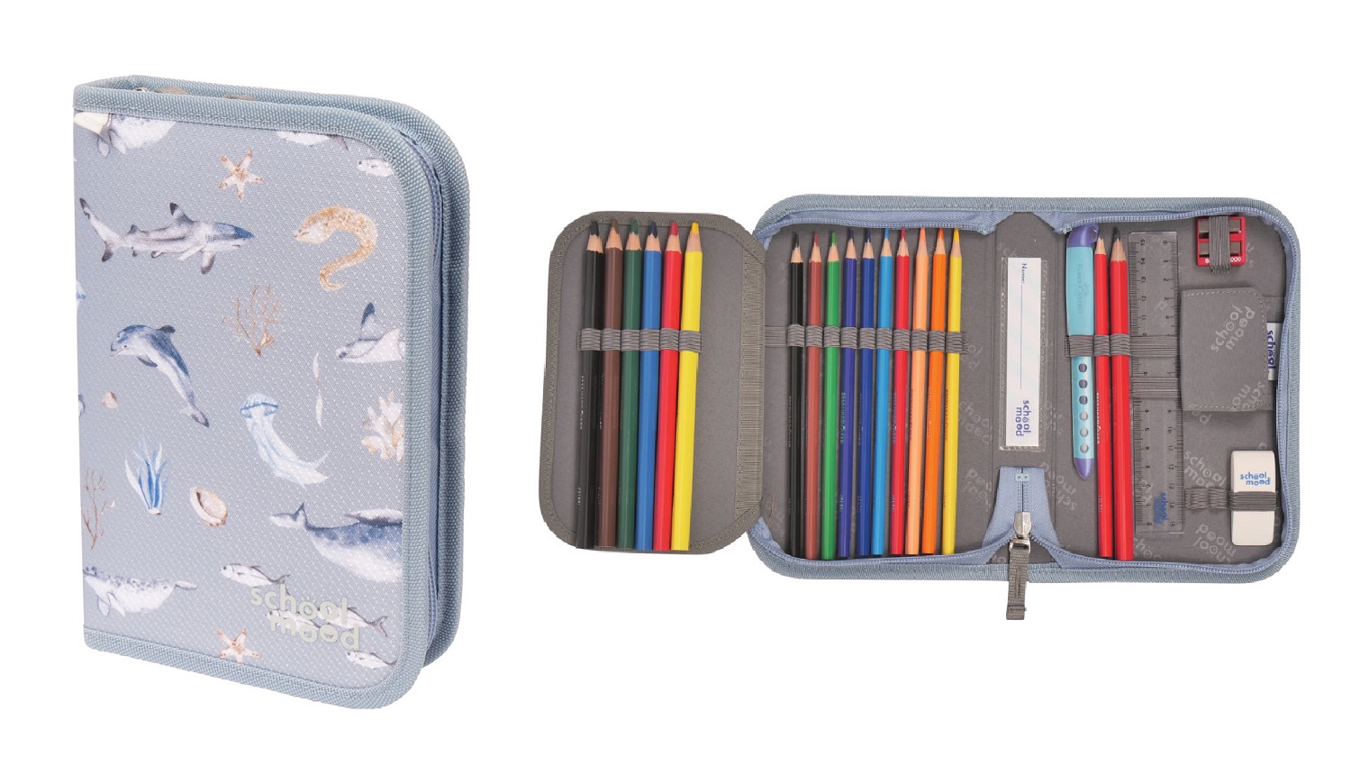 School-Mood Champion Maxx Nordic Collection, 7-tlg. Schulranzenset Aqua