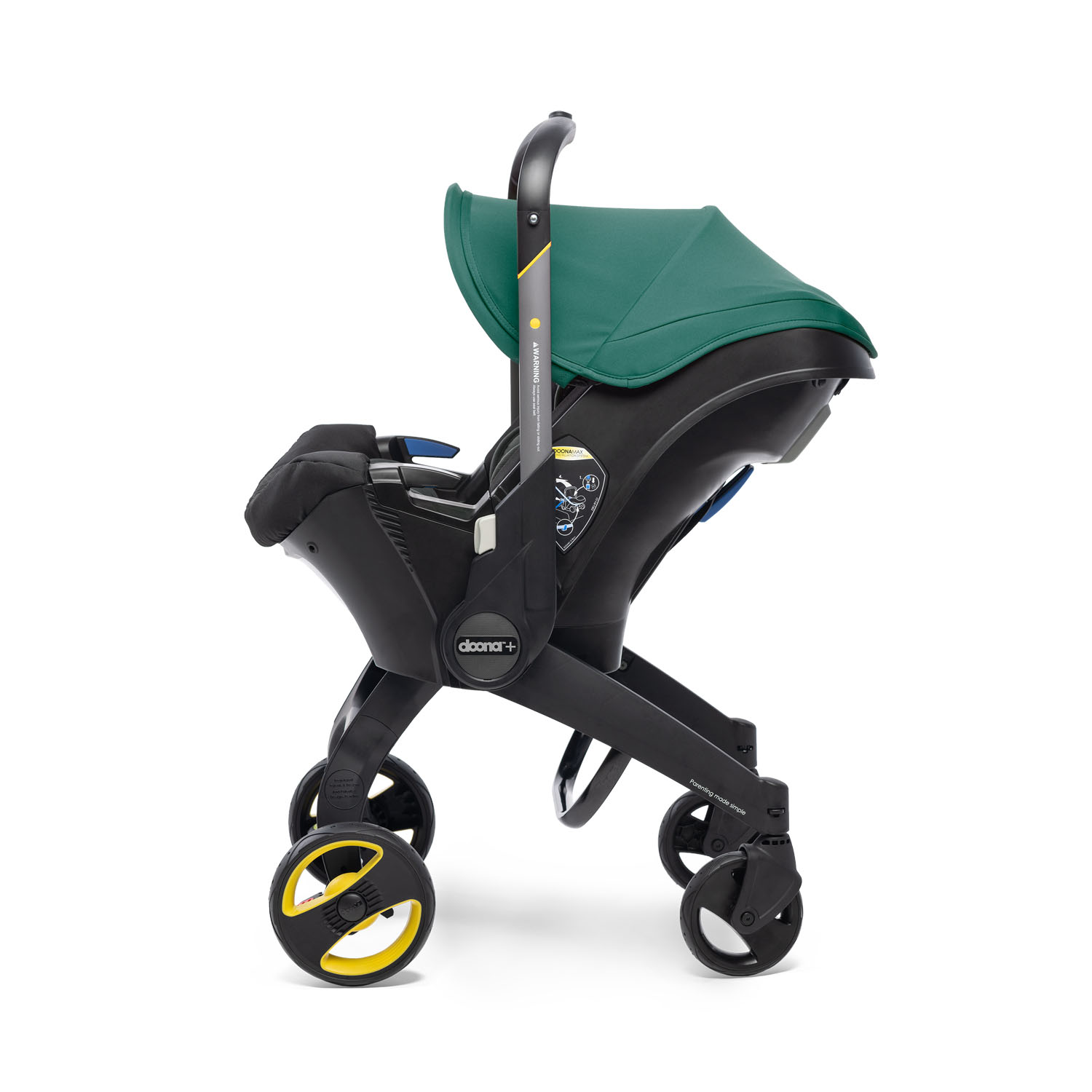 Doona Doona+ 2-in-1 Babyschale mit ausklappbarem Fahrgestell Racing Green Doona Doona+ 2-in-1 Babyschale mit ausklappbarem Fahrgestell Racing Green
