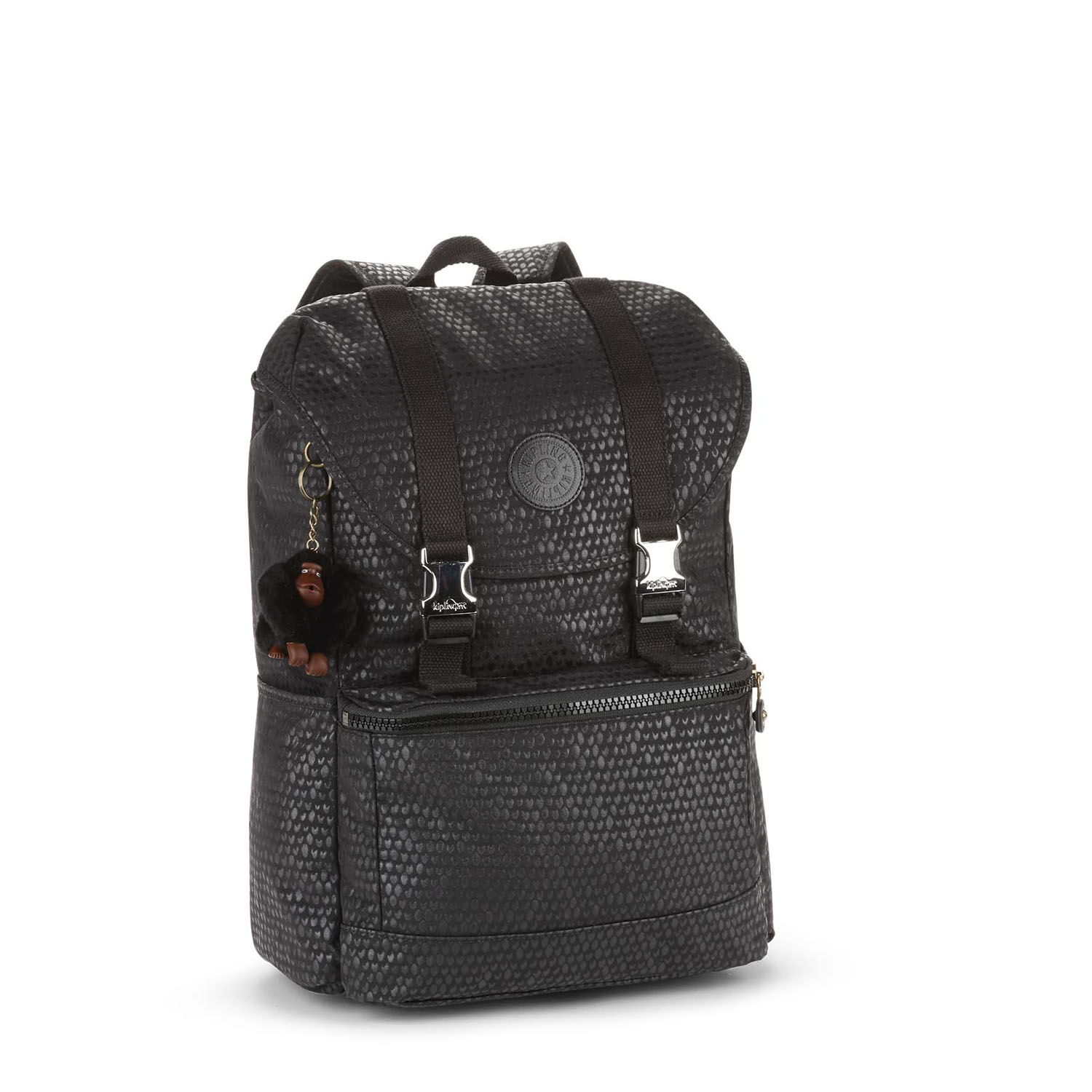 Kipling Experience Mittelgroßer Rucksack mit Laptopfach Black Scale Emb Kipling Experience Mittelgroßer Rucksack mit Laptopfach Black Scale Emb