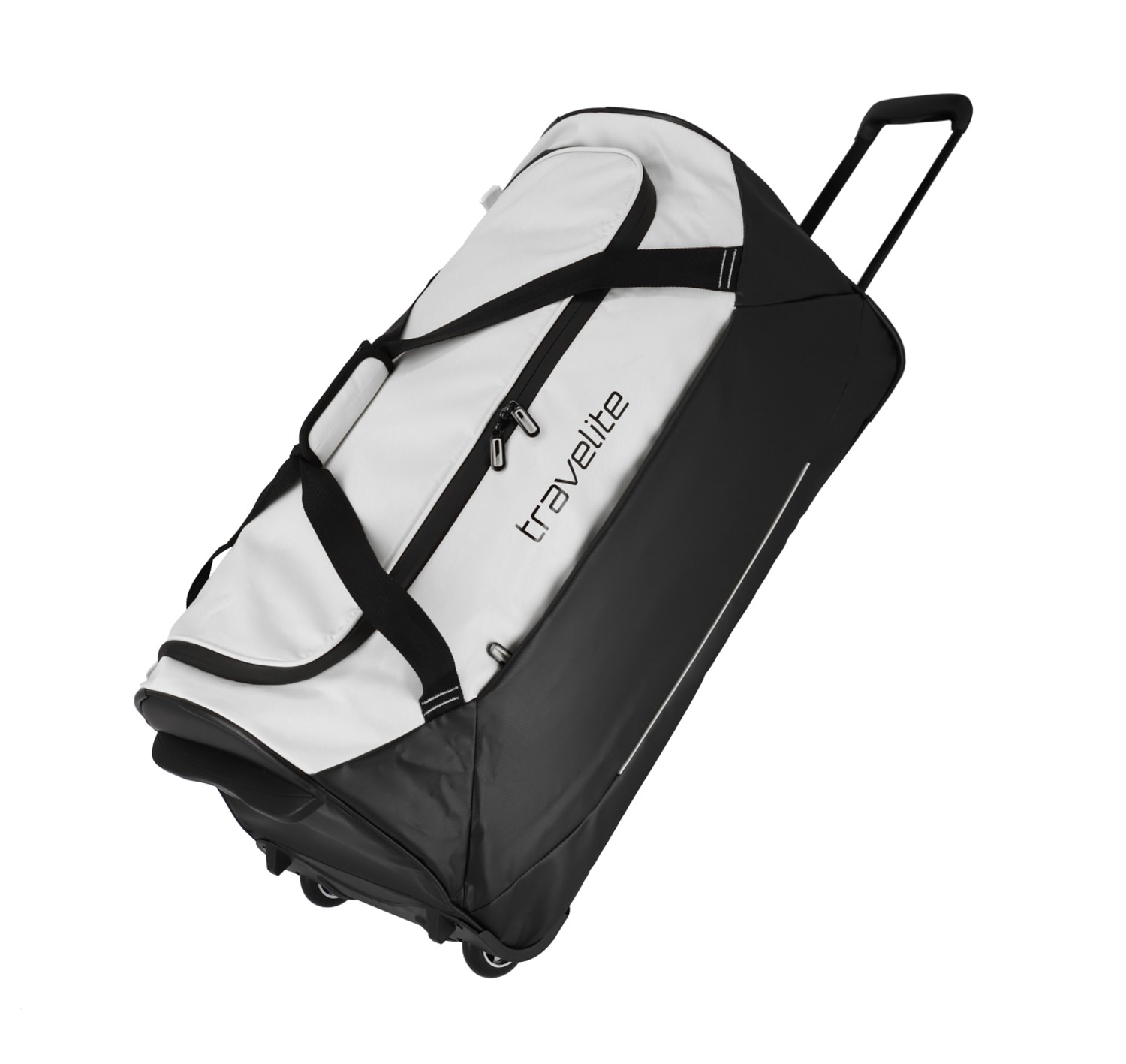 Travelite Basics Plane Rollenreisetasche 71cm Schwarz/Weiß