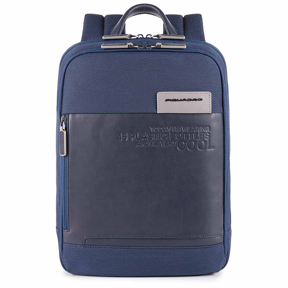 Piquadro Ade Laptoprucksack aus recyceltem Stoff blau Piquadro Ade Laptoprucksack aus recyceltem Stoff blau