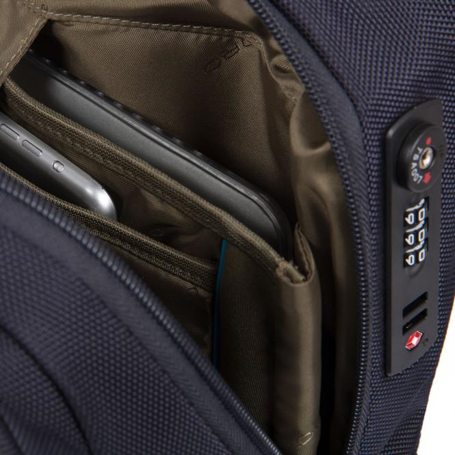 Piquadro Brief Brief Aktentasche auf Rollen 2w mit 15,6" Laptopfach und CONNEQU-Tasche Graphite
