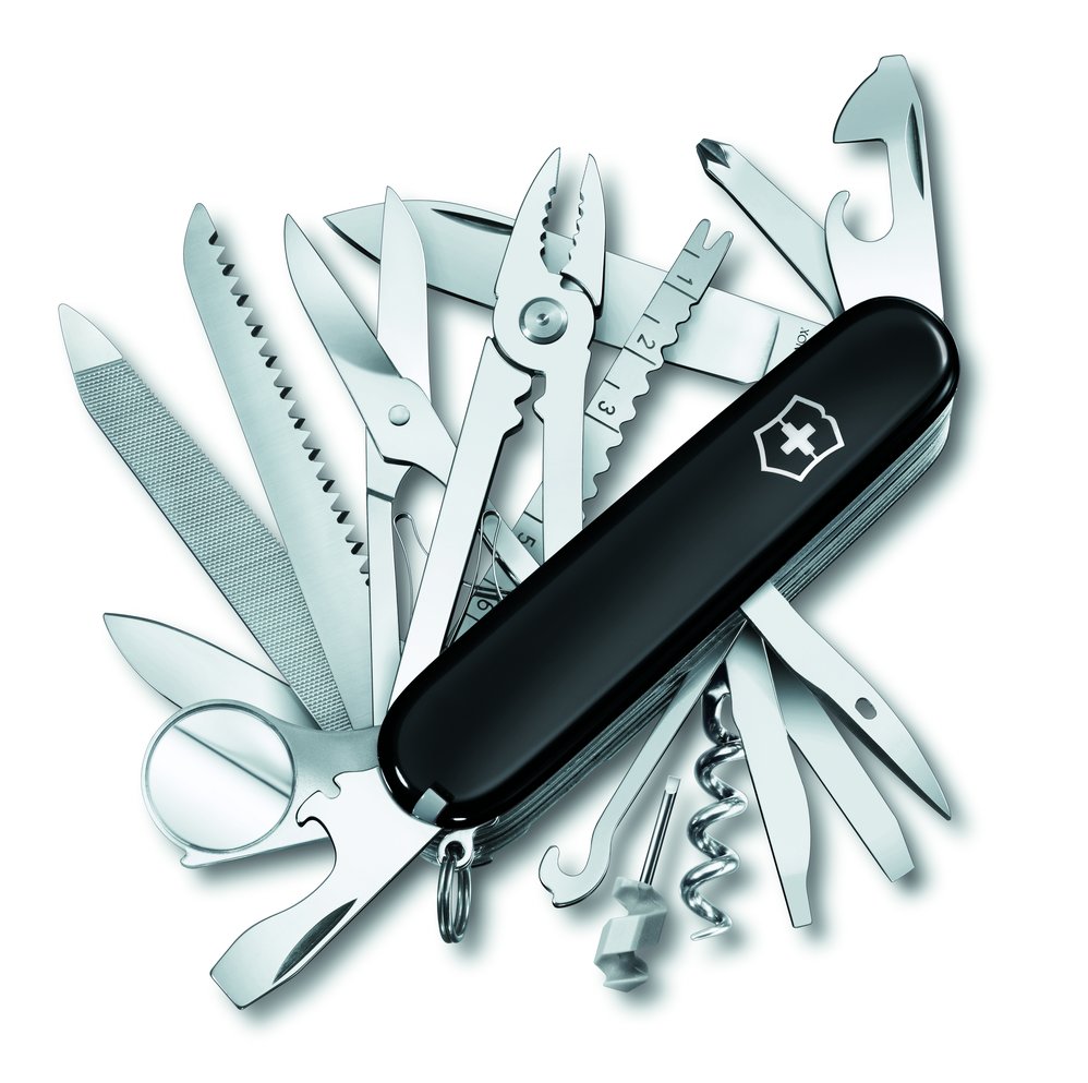 Victorinox Swiss Champ 33 Funktionen, Mittleres Taschenmesser Schwarz