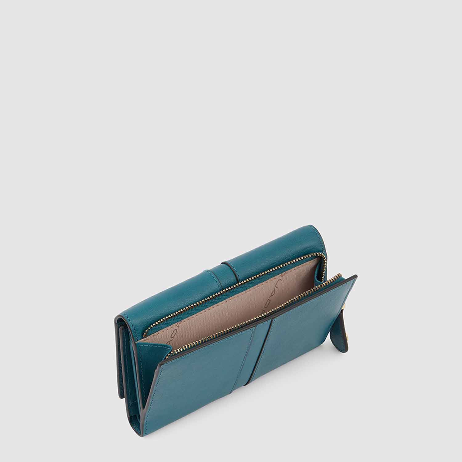 Piquadro Ray Dreifach faltbare Geldbörse Damen verde petrolio Piquadro Ray Dreifach faltbare Geldbörse Damen verde petrolio
