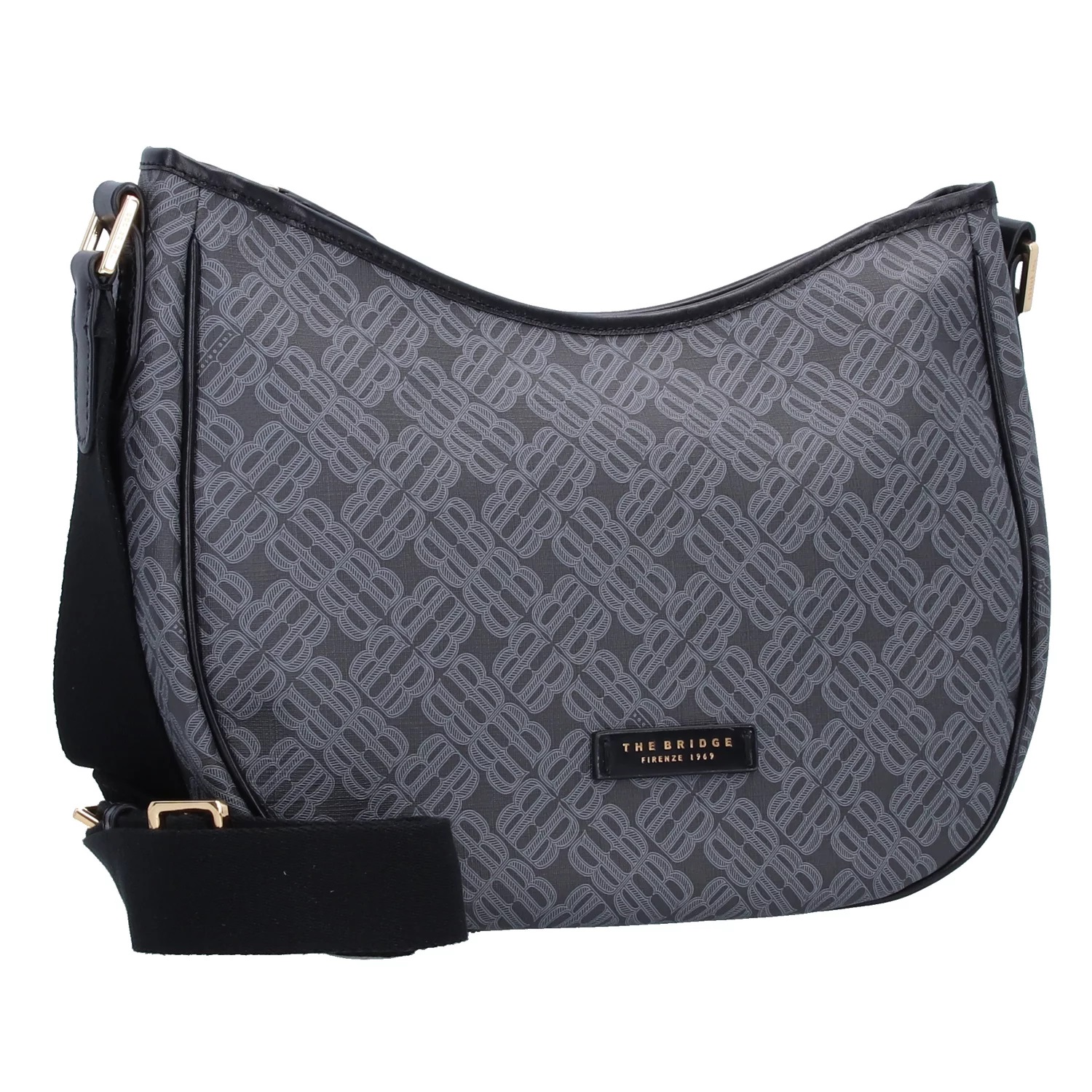 The Bridge Anna Leder-Umhängetasche Schwarz/Gold