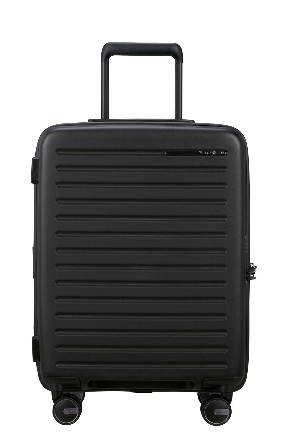Samsonite Restackd Trolley mit 4 Rollen erweiterbar 55cm + GRATIS HOTELGUTSCHEIN Schwarz