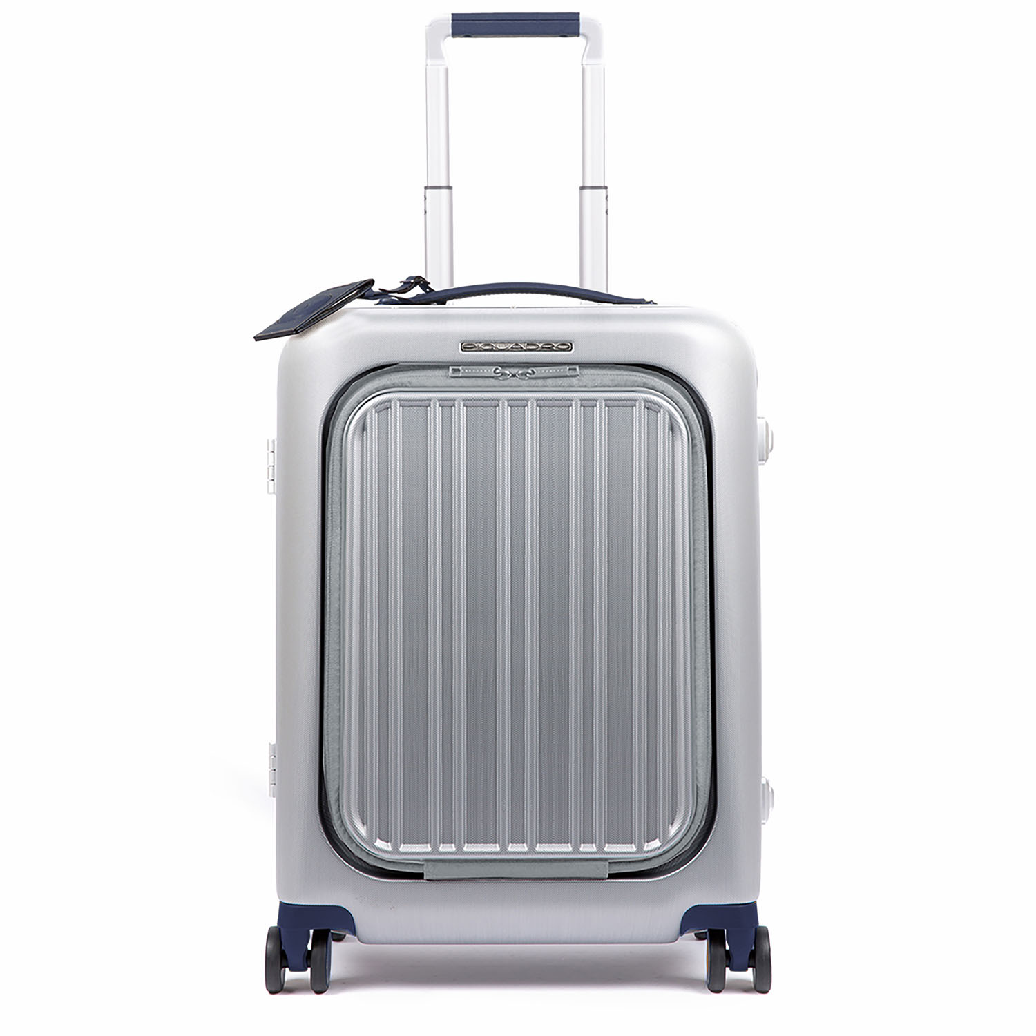 Piquadro Relyght Plus Kabinen-Hartschalencomputertrolley mit 4-Rollen Grau/Blau