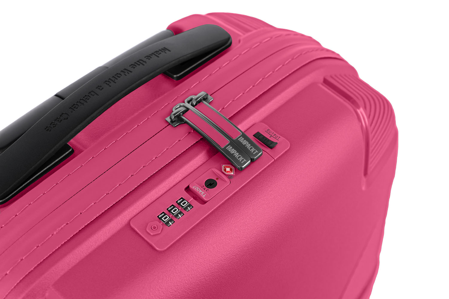IMPACKT IP1 Koffer S, 4-Rollen mit USB-Port Flora pink