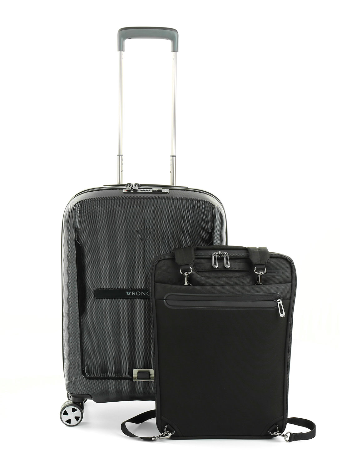 Roncato Double Premium Cabin Trolley 4R Black Roncato Double Premium Cabin Trolley 4R Black