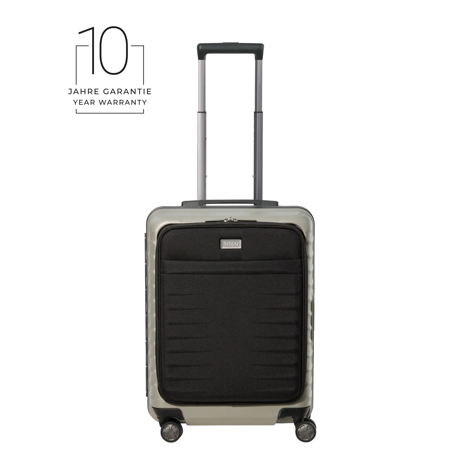 TITAN Litron Frame Trolley S, Handgepäck-Koffer mit Vortasche + Gratis Hotelgutschein Champagner TITAN Litron Frame Trolley S, Handgepäck-Koffer mit Vortasche + Gratis Hotelgutschein Champagner