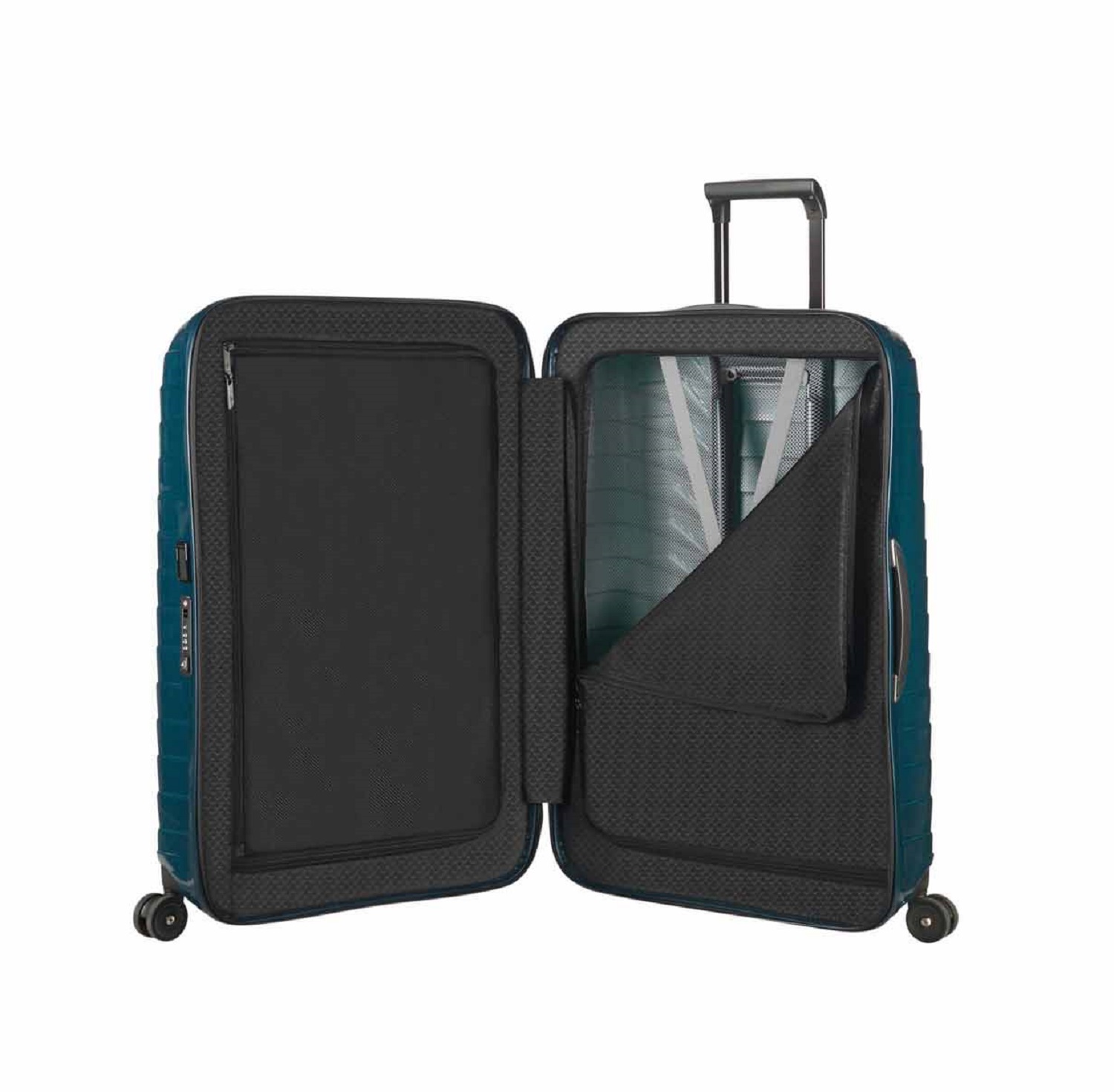 Samsonite Proxis Trolley mit 4 Rollen 69cm + GRATIS HOTELGUTSCHEIN Petrol Blue Samsonite Proxis Trolley mit 4 Rollen 69cm + GRATIS HOTELGUTSCHEIN Petrol Blue