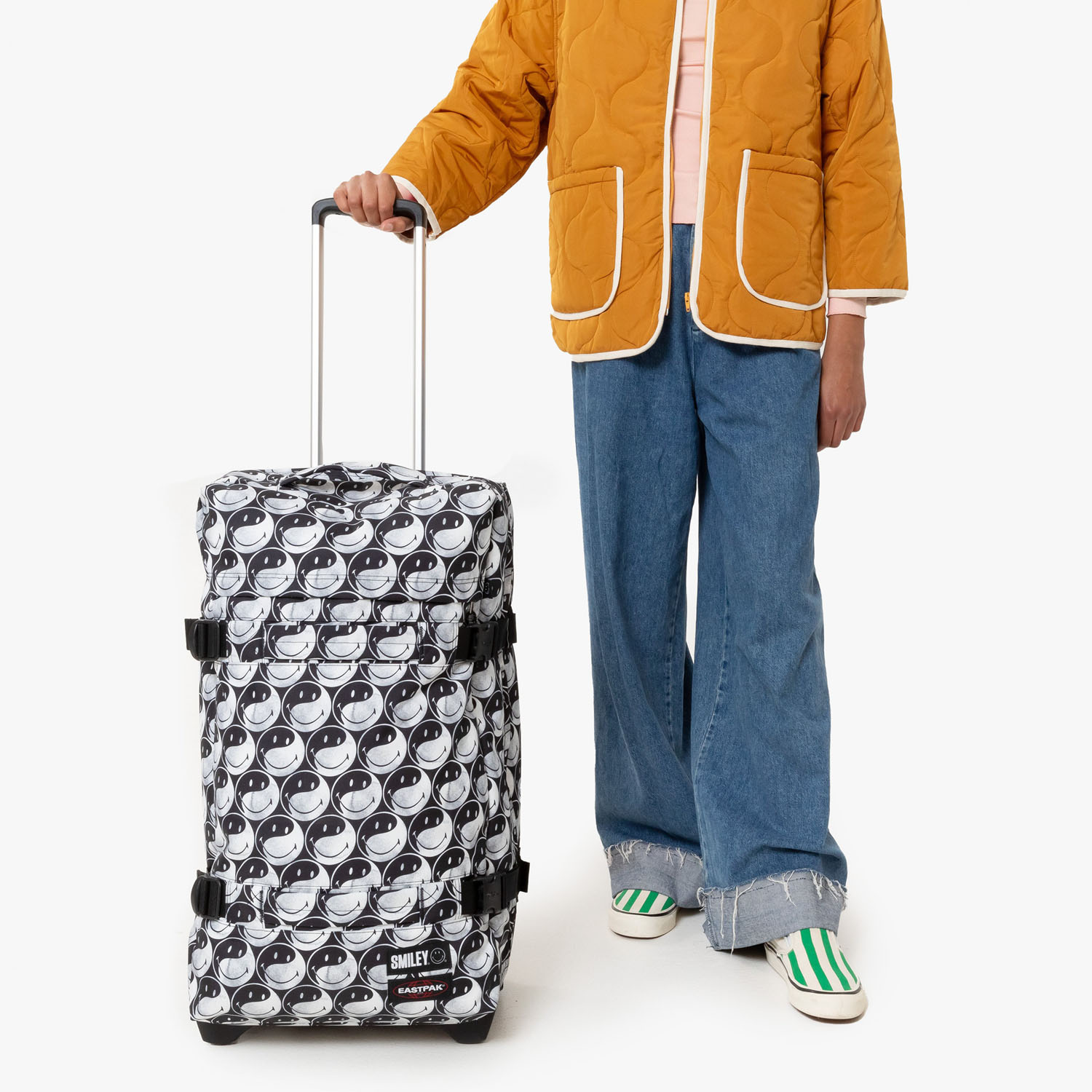 Eastpak Transit'R Reisetrolley M mit 2 Rollen 2024 Smiley YY Black