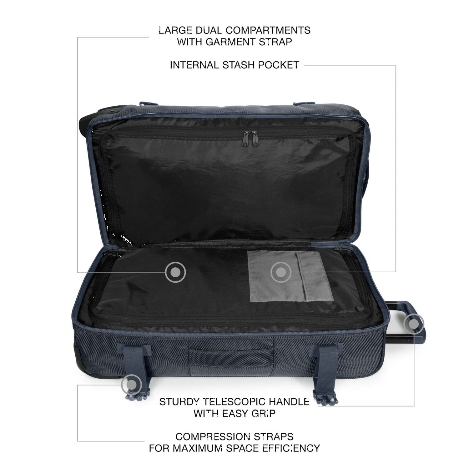 Eastpak Tranverz Reisetrolley M 2-Rollen CNNCT Marine