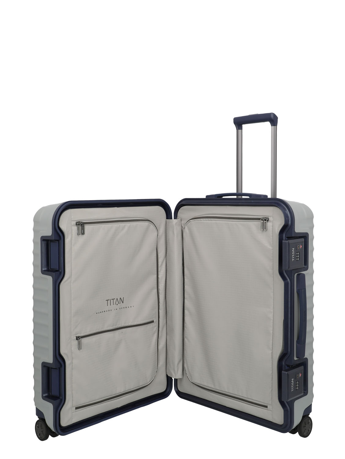 TITAN Litron Frame 4-Rollen Trolley M 69cm LIMITED EDITION + Gratis Hotelgutschein Silber