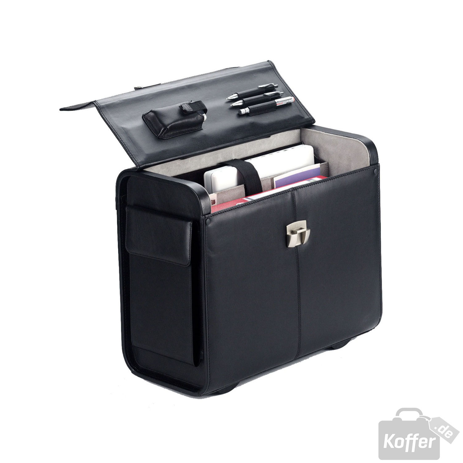 Dermata Leder Pilotenkoffer auf Rollen 1008N Dermata Leder Pilotenkoffer auf Rollen 1008N