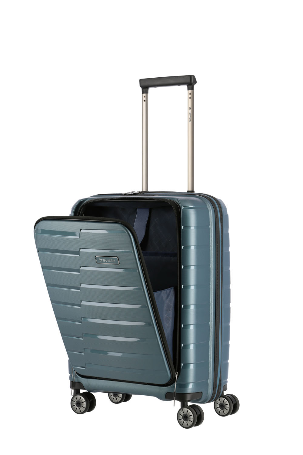 Travelite Air Base Trolley S, 4 Rollen mit Vortasche Eisblau Travelite Air Base Trolley S, 4 Rollen mit Vortasche Eisblau