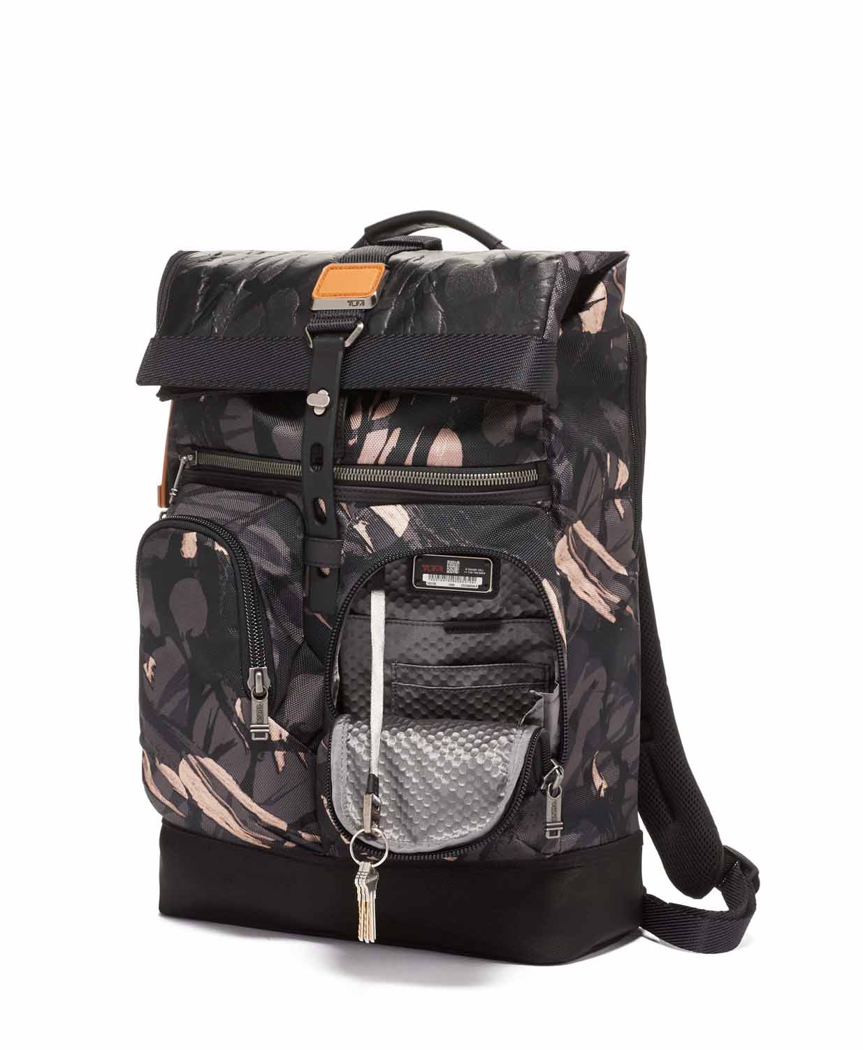 Tumi Alpha Bravo London Leder-Rucksack mit gerolltem Überschlag + GRATIS HOTELGUTSCHEIN Tumi Alpha Bravo London Leder-Rucksack mit gerolltem Überschlag + GRATIS HOTELGUTSCHEIN