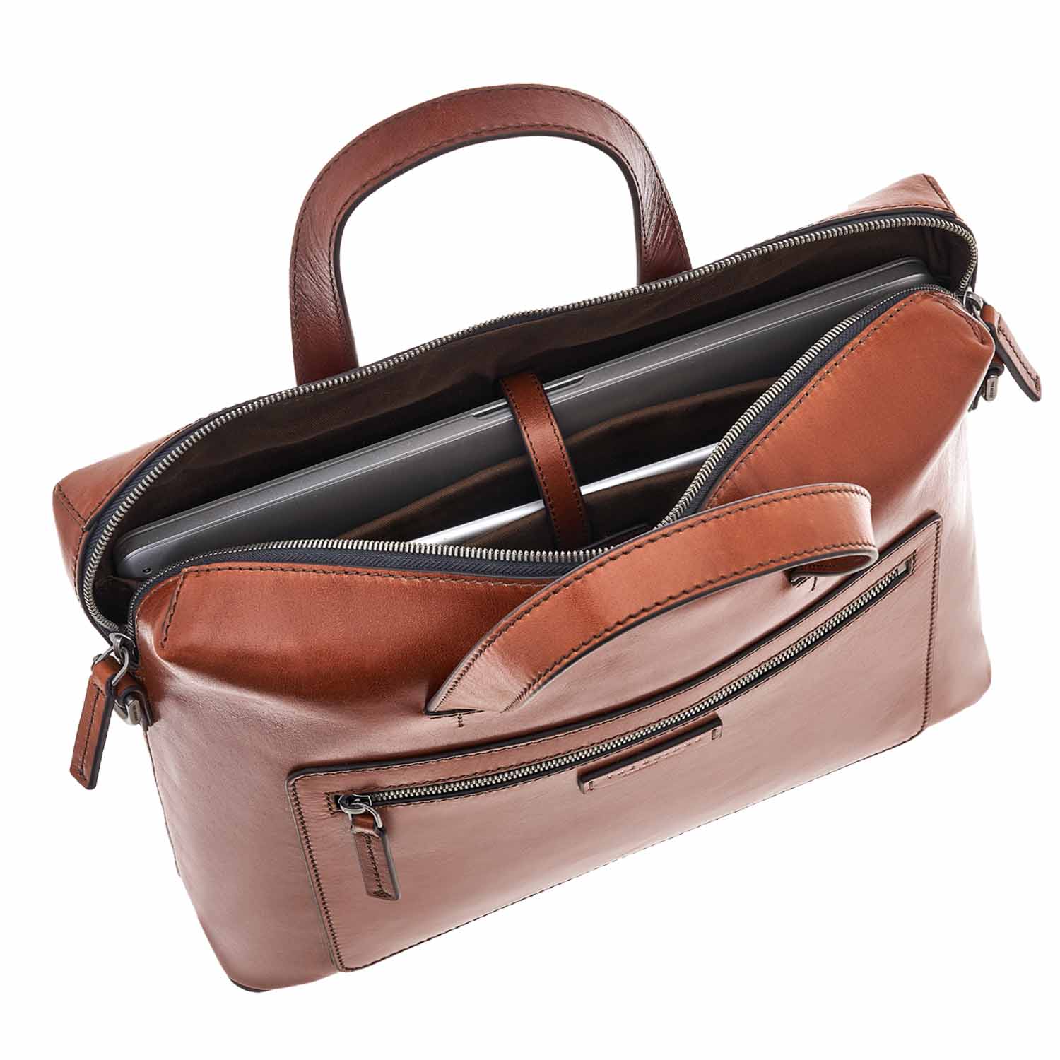 The Bridge Alberto Aktentasche mit 2 Griffen Braun/Ruthenium Dunkel The Bridge Alberto Aktentasche mit 2 Griffen Braun/Ruthenium Dunkel