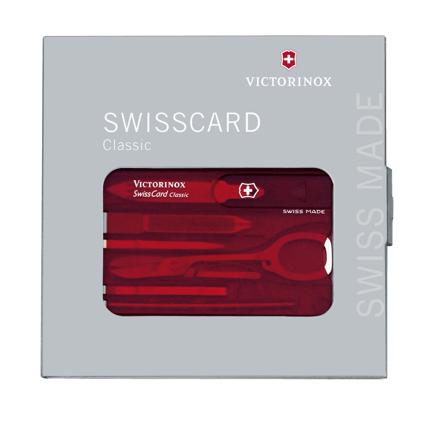 Victorinox Swiss Card Classic, 10 Funktionen Rot transparent Victorinox Swiss Card Classic, 10 Funktionen Rot transparent