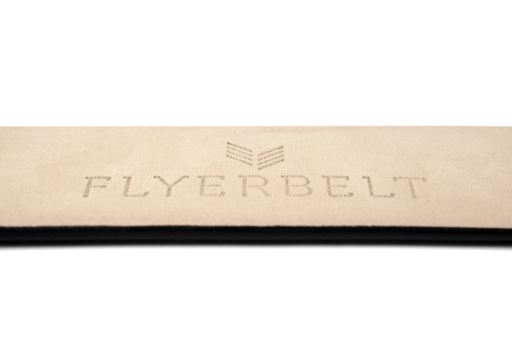 Flyerbelt Security Metallfreier Gürtel 125 cm -Mit dem roten Dorn Schwarz