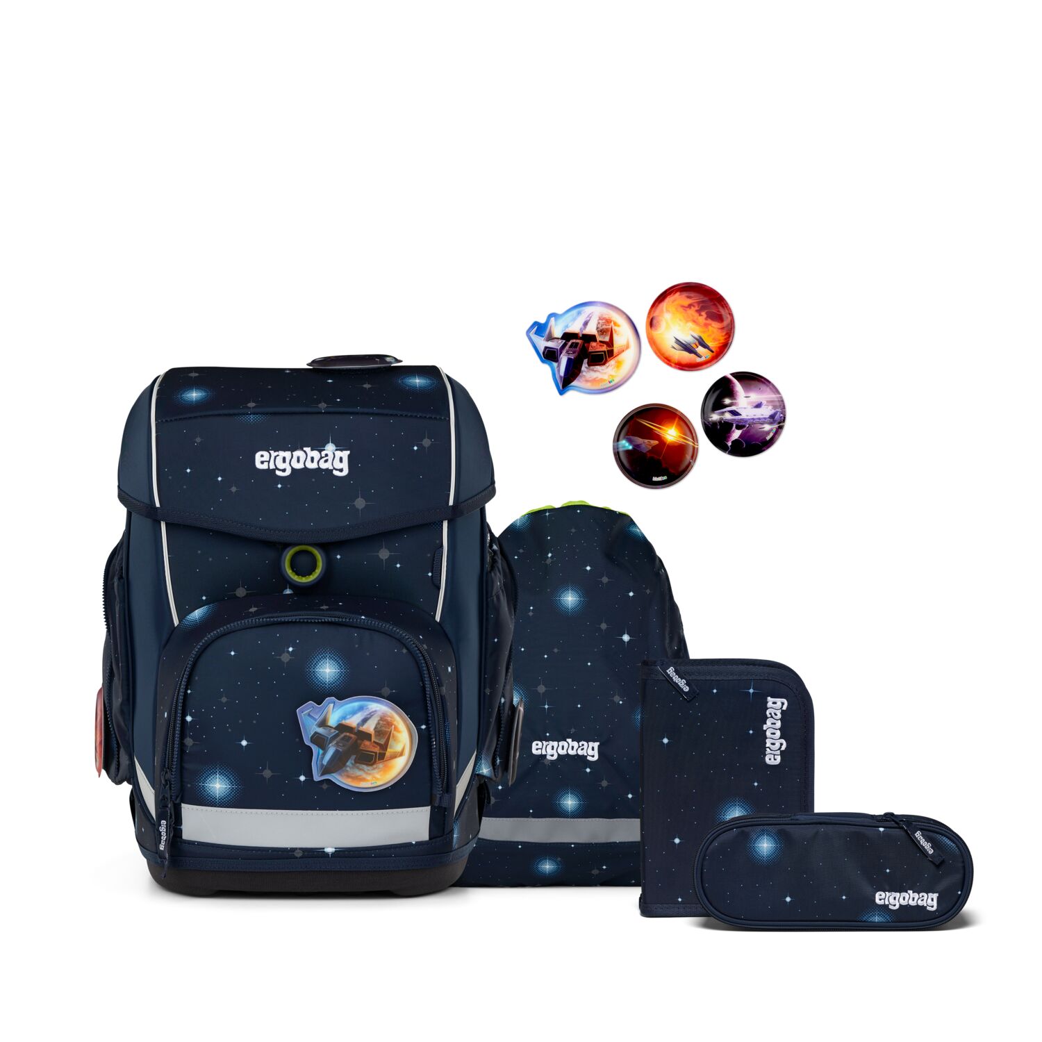 ergobag cubo GALAXY GLOW 5-teiliges Schulrucksack-Set 2025 ergobag cubo GALAXY GLOW 5-teiliges Schulrucksack-Set 2025