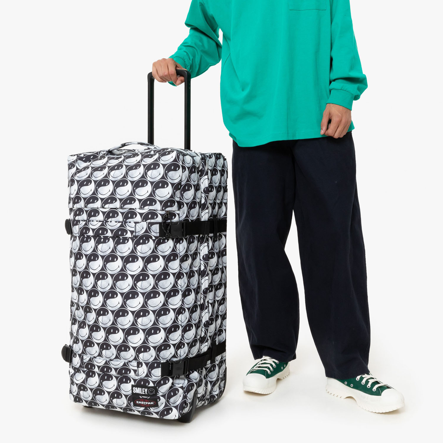 Eastpak Transit'R Reisetrolley L mit 2 Rollen 2024 Smiley YY Black