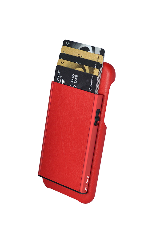 Tru Virtu Click & Slide Pay & Phone Kartenetui und Smartphoneülle - iPhone 8 Nappa Coral/Red Tru Virtu Click & Slide Pay & Phone Kartenetui und Smartphoneülle - iPhone 8 Nappa Coral/Red