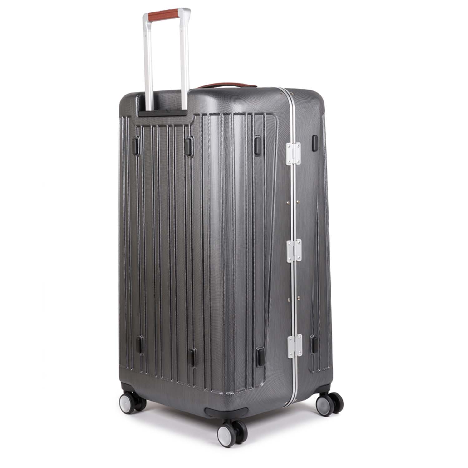 Piquadro Relyght Plus Trunk Hartschalentrolley mit 4 Rollen Schwarz/Leder