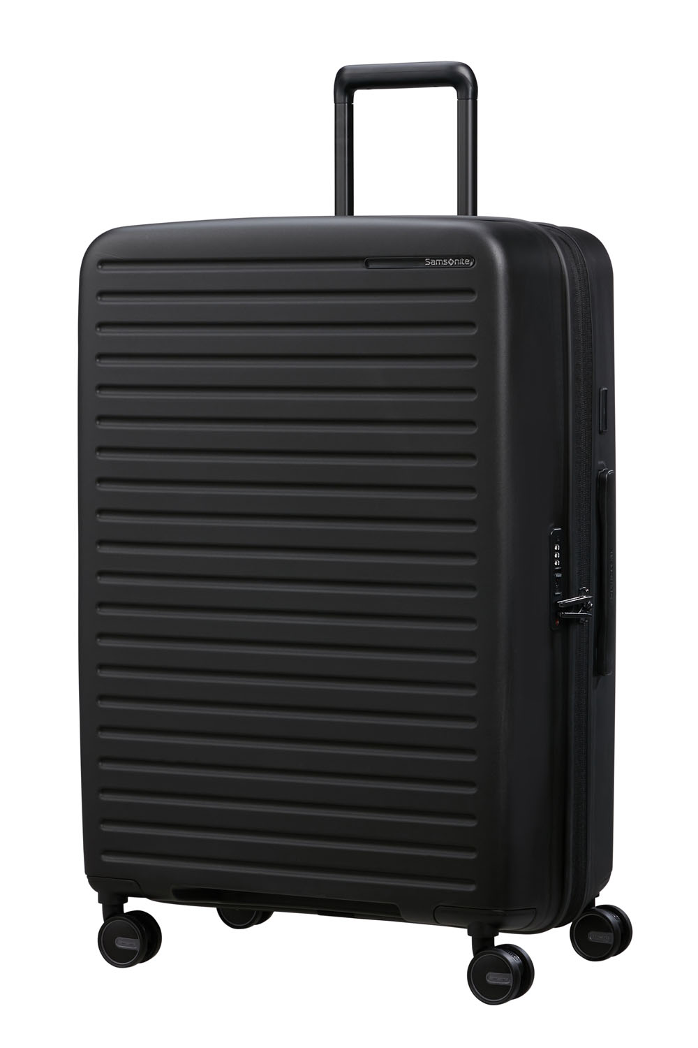 Samsonite Restackd Trolley mit 4 Rollen erweiterbar 75cm + GRATIS HOTELGUTSCHEIN Schwarz