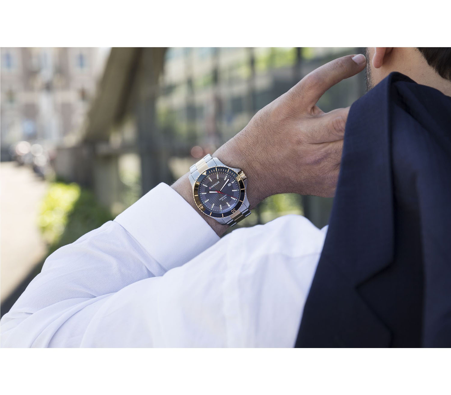 Wenger Seaforce 43mm Herrenuhr 2-Tone silber/gold Wenger Seaforce 43mm Herrenuhr 2-Tone silber/gold