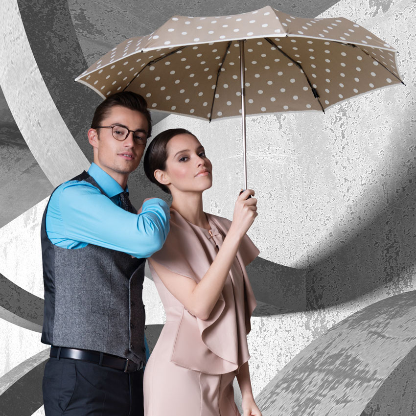 Knirps T.200 Medium Duomatic Automatischer Taschenschirm mit UV-Schutz Dot Art Taupe Knirps T.200 Medium Duomatic Automatischer Taschenschirm mit UV-Schutz Dot Art Taupe