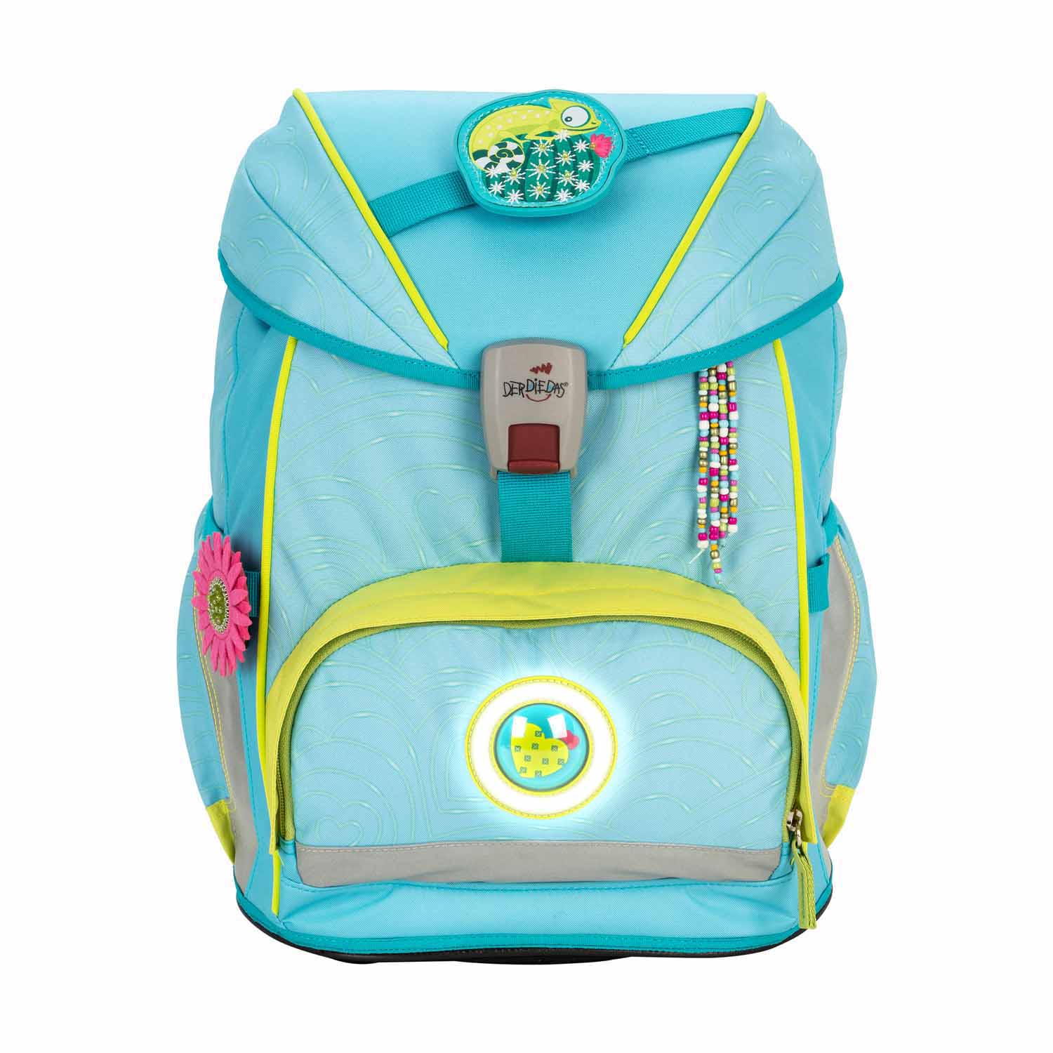 DerDieDas ErgoFlex Exklusiv "LED" Schulrucksack-Set 5-teilig mit Sportbeutel Primavera