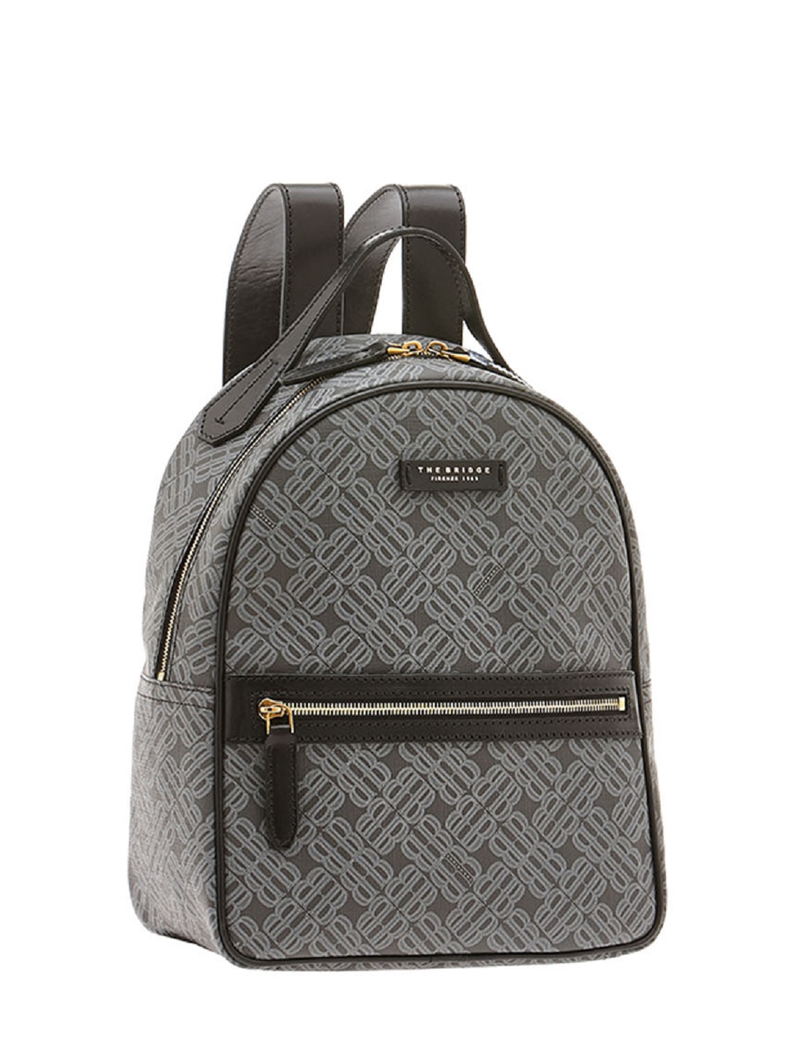 The Bridge Anna Leder-Rucksack 30cm Schwarz/Gold