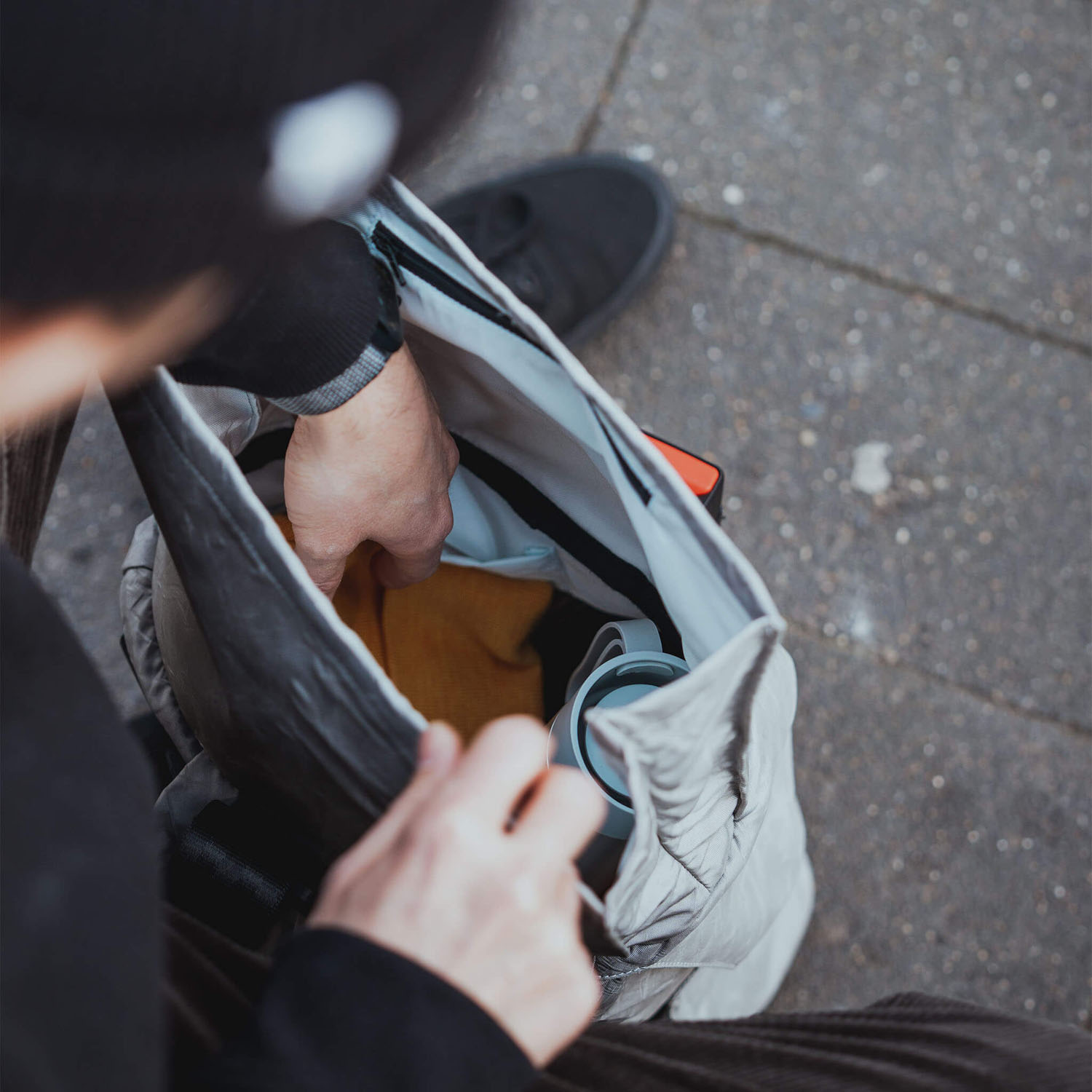 Airpaq Rolltop Airbag -Rucksack mit 15" Laptopfach Grau Airpaq Rolltop Airbag -Rucksack mit 15" Laptopfach Grau