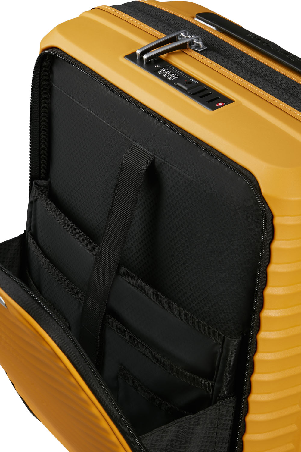 Samsonite Upscape Trolley mit 4 Rollen erweiterbar 55cm -Easy Access + GRATIS HOTELGUTSCHEIN Gelb