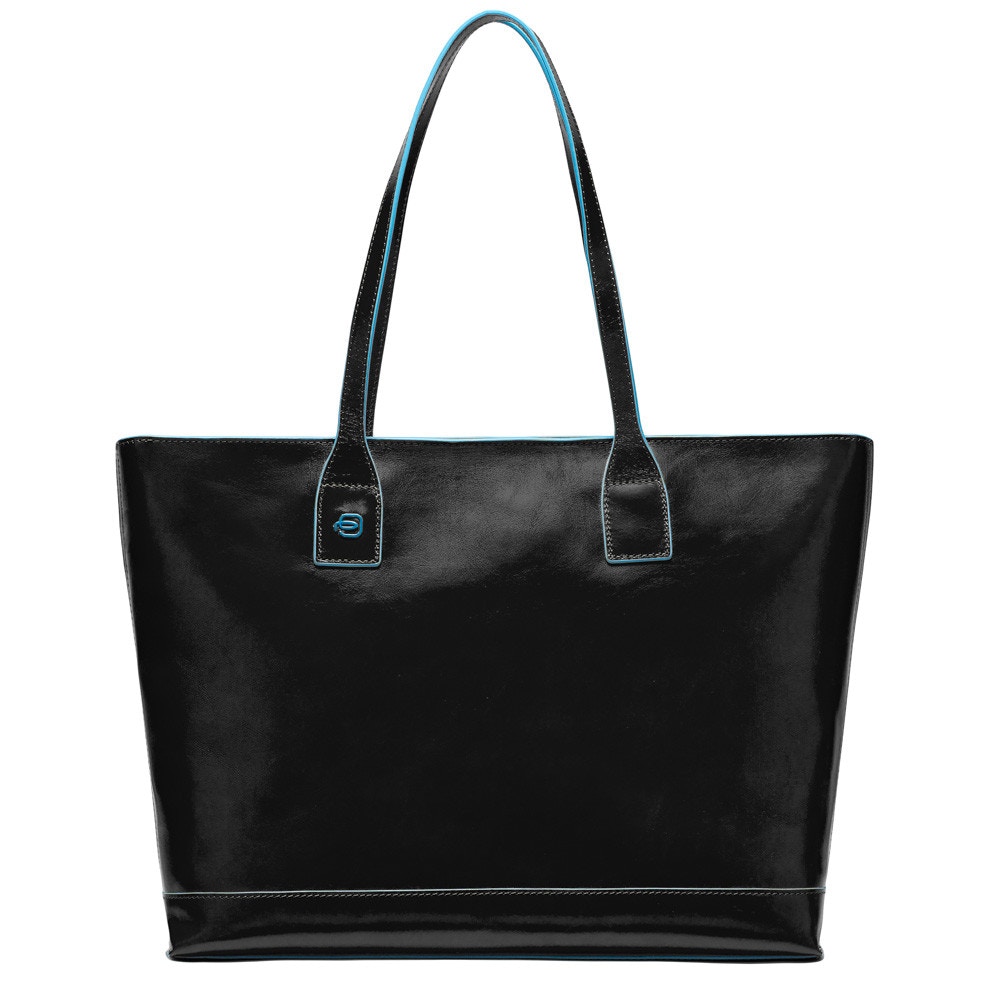 Piquadro Blue Square Shopping bag aus Leder Schwarz