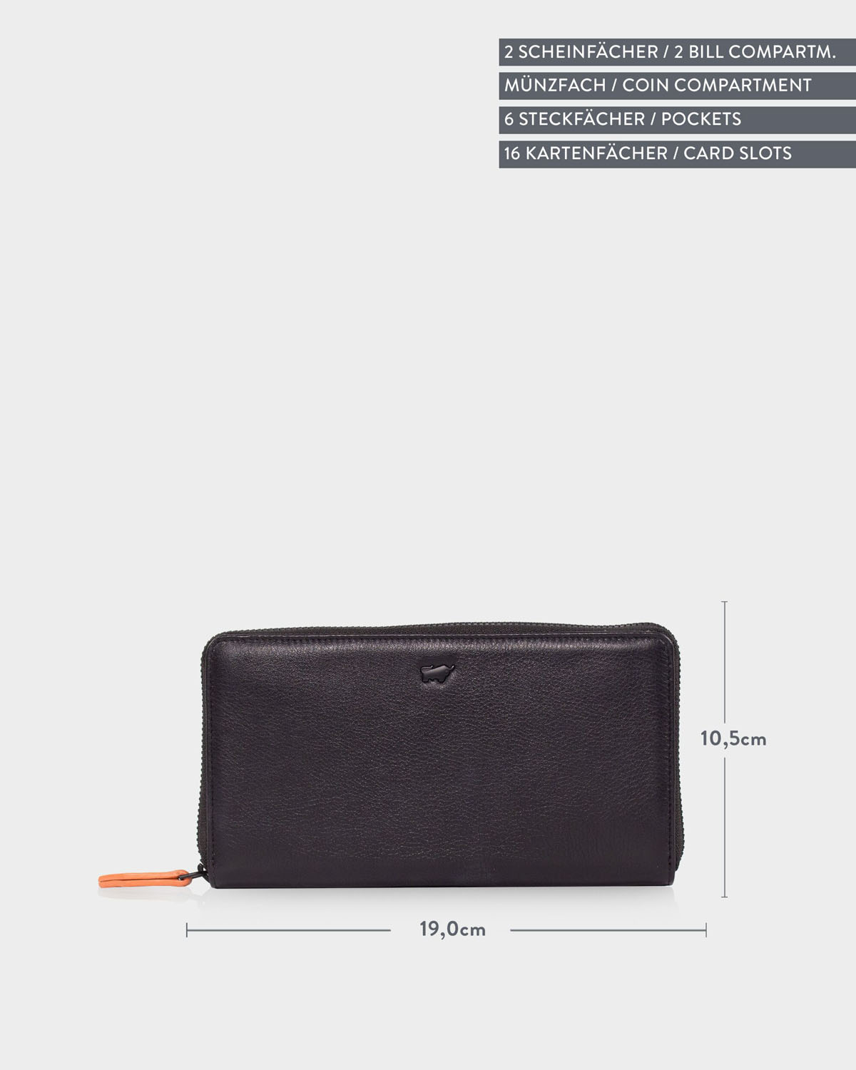 Braun Büffel EMMA RV-Geldbörse 16CS schwarz/orange