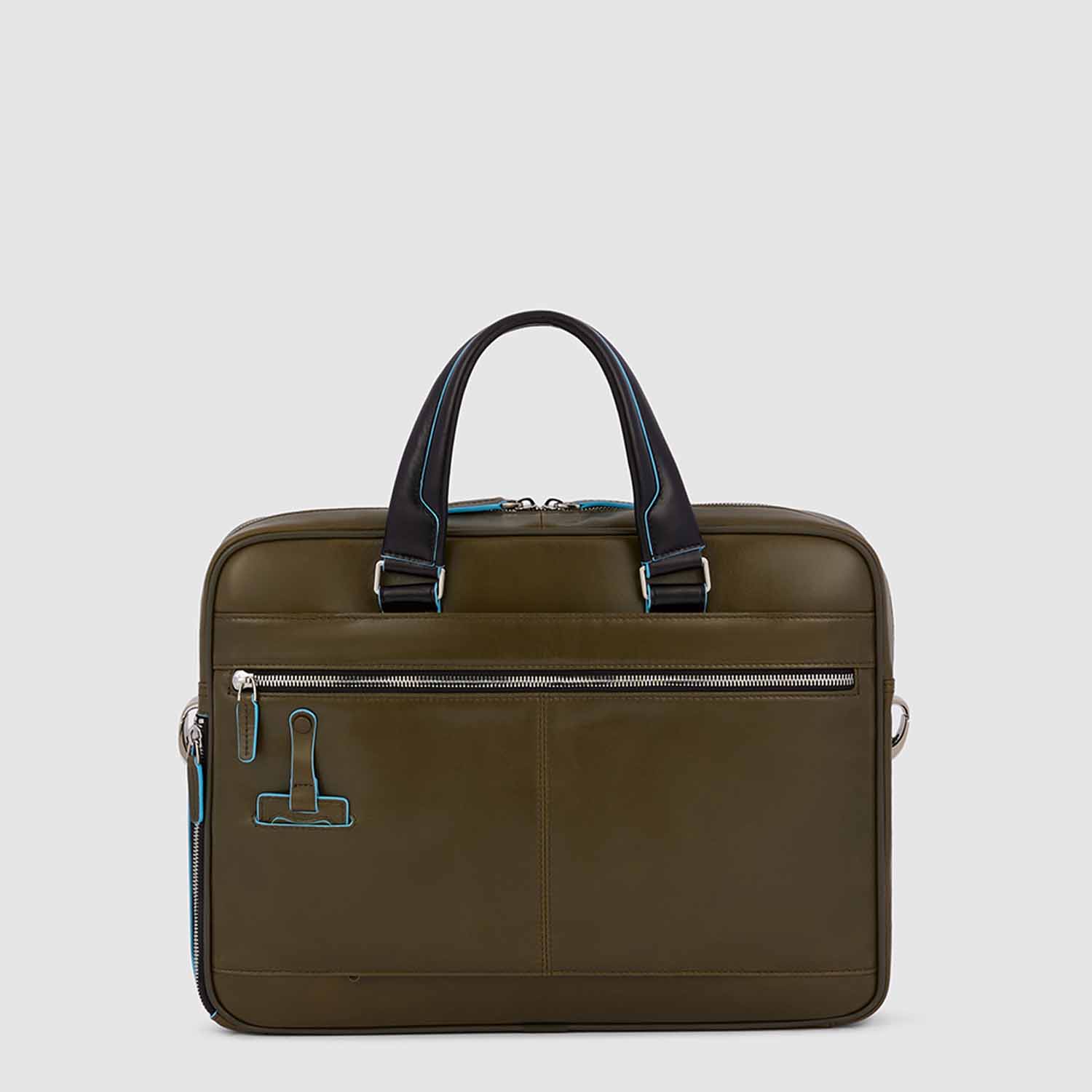 Piquadro Blue Square Schmale Laptoptasche mit Laptofach 14" verde/nero Piquadro Blue Square Schmale Laptoptasche mit Laptofach 14" verde/nero