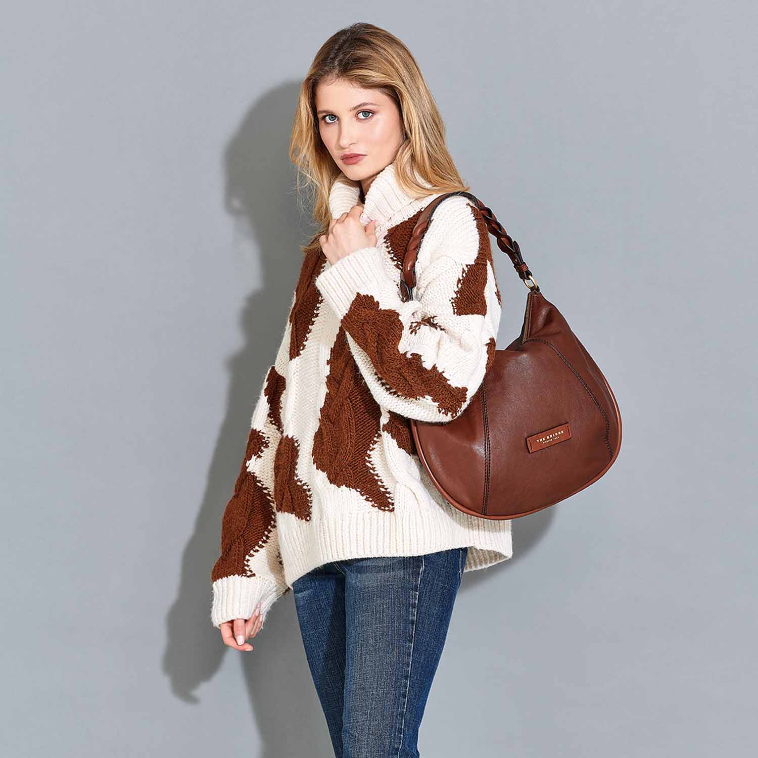 The Bridge Brigida Hobo Tasche 41cm 0449224N Ribes-Rot/Gold