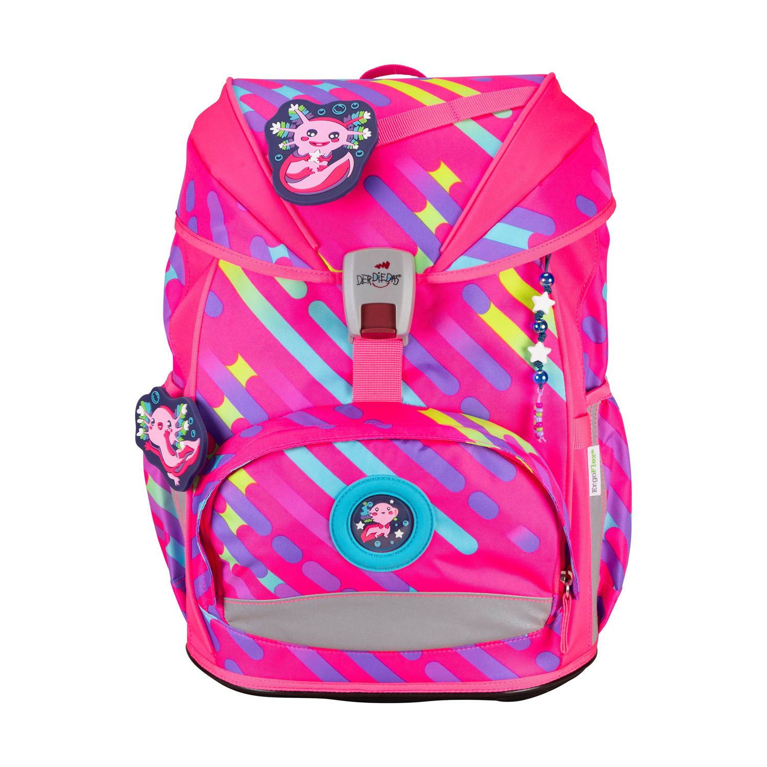 DerDieDas ErgoFlex "NEON" Schulrucksack-Set 5-teilig mit Sportbeutel Neon Punkie