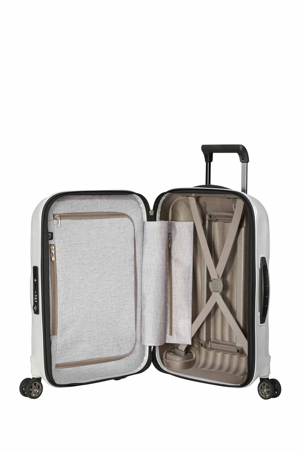 Samsonite C-Lite Trolley mit 4 Rollen erweiterbar 55cm + GRATIS HOTELGUTSCHEIN Off White