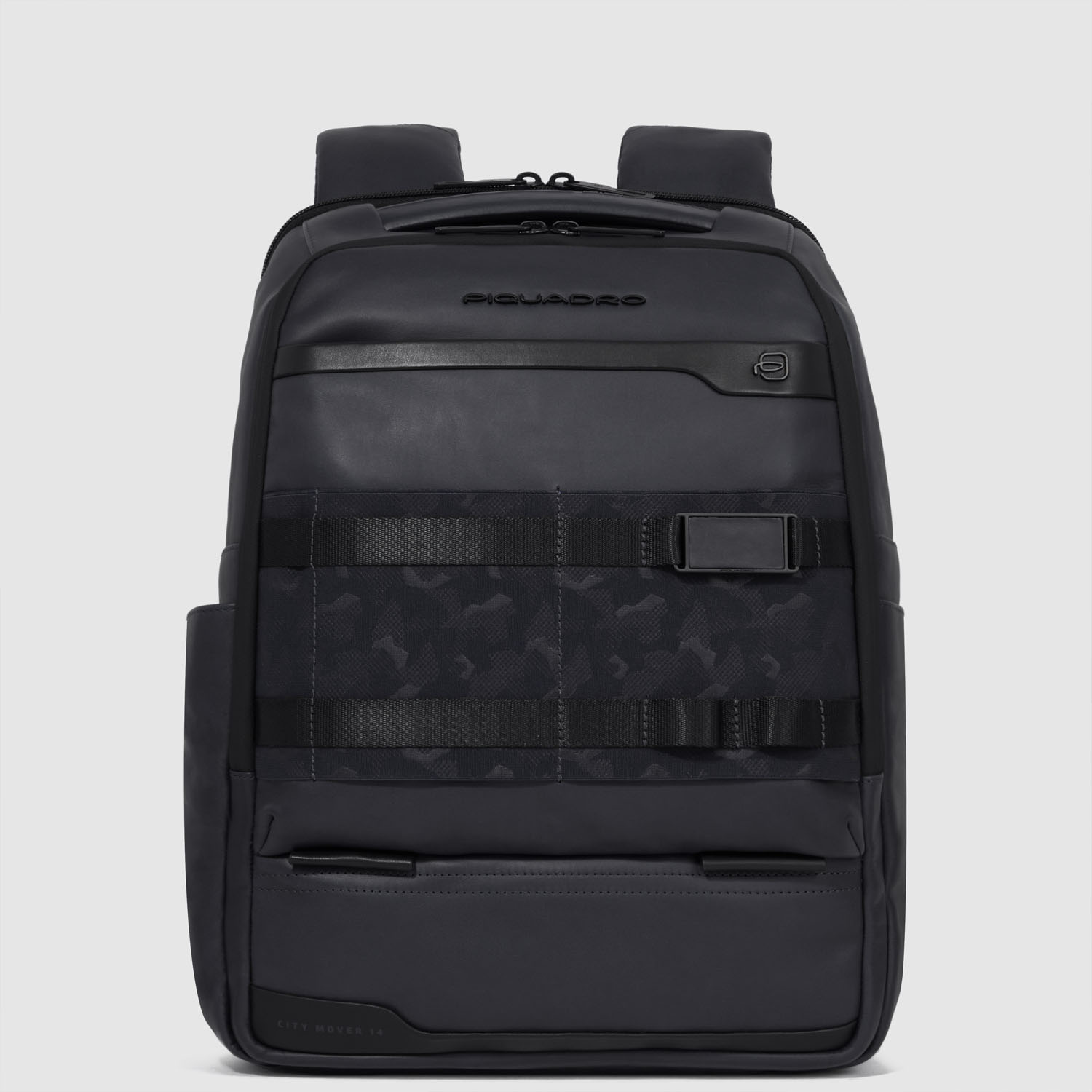 Piquadro FXP Modulare Leder-Laptop-Rucksack 14" Schwarz Piquadro FXP Modulare Leder-Laptop-Rucksack 14" Schwarz