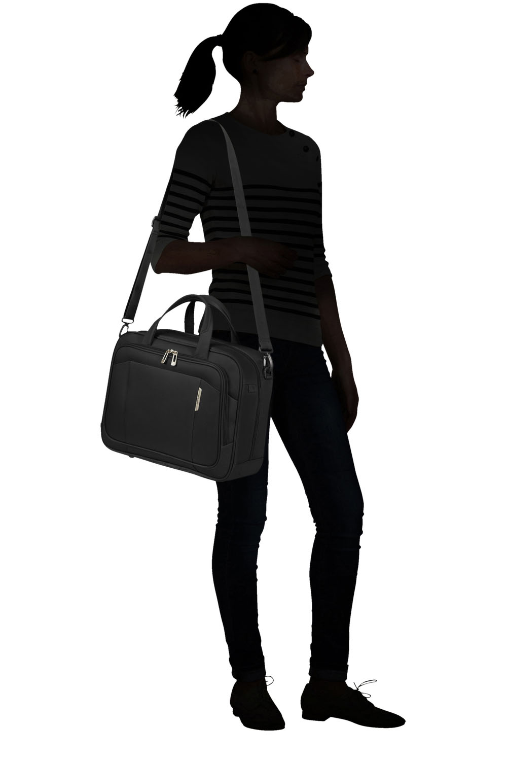 Samsonite Respark Laptop-Schultertasche mit 15.6" Laptopfach + GRATIS HOTELGUTSCHEIN Ozone Black