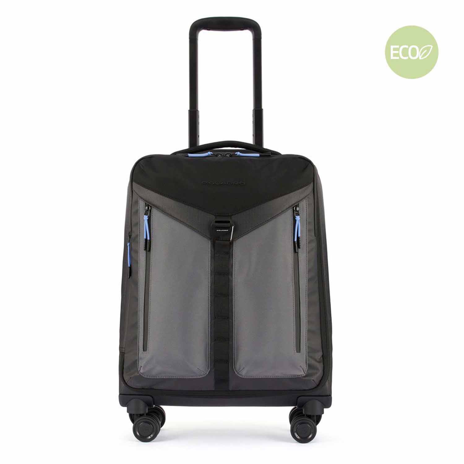 Piquadro Spike Trolley in Handgepäckgröße aus rezykliertem Stoff mit vier Rollen schwarz Piquadro Spike Trolley in Handgepäckgröße aus rezykliertem Stoff mit vier Rollen schwarz