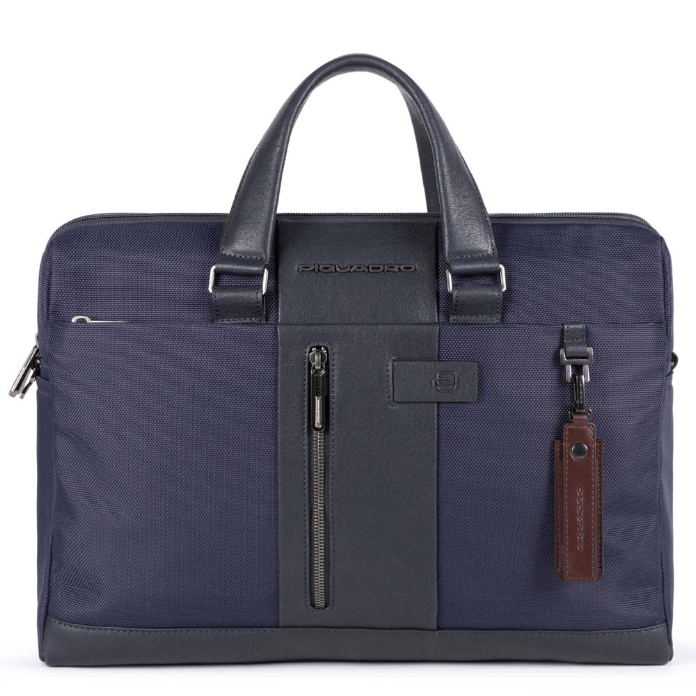 Piquadro Brief 2 Kurzgrifflaptoptasche aus rezykliertem Stoff für 15,6"